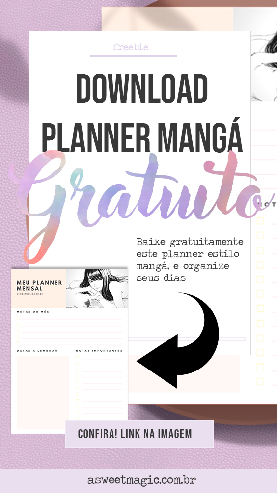 Freebie: Planner Mensal Mangá - Download Gratuito