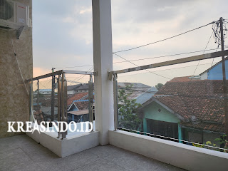 Balkon Kaca Rangka Stainless pesanan Bpk Purnomo Citayam