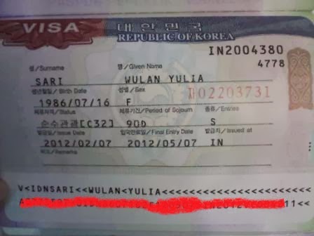 Serba Serbi Visa Korea Selatan  CATATAN KAKI