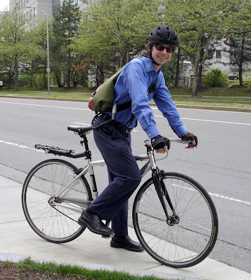 pinstriped helmet gentleman cyclist