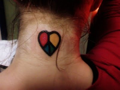 Love Symbol Tattoos. Peace Symbol Tattoo - Neck Tattoo