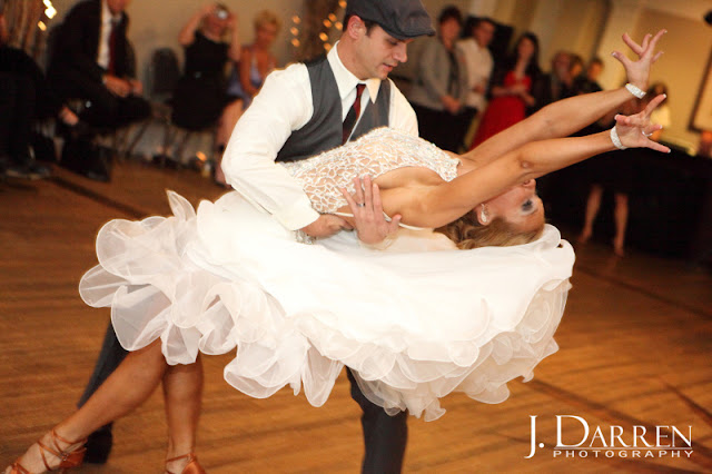 photo of the bride and grooms first dance at Twelve West Main in Thomasville NC