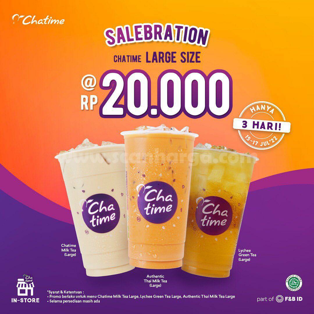 Promo Chatime Salebration – Beli Chatime Large Cuma Rp 20.000