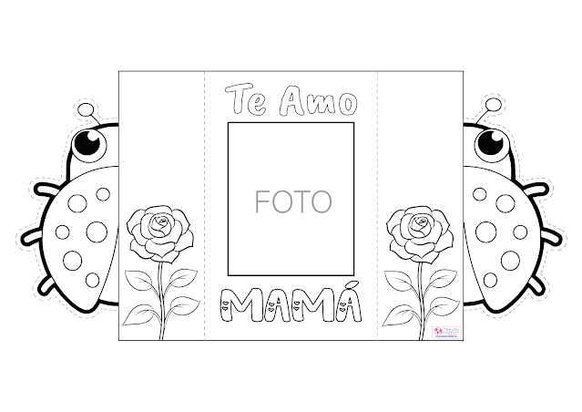 Tarjetas sorpresa para colorear y recortar  mariquita foto