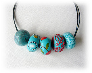 Turquoise Millefiori Oblate Necklace