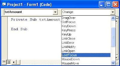 VB Code Editor Window