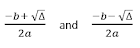 Quadratic equation formula root