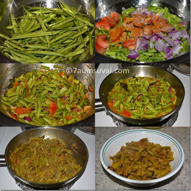 Kothavarangai poriyal process