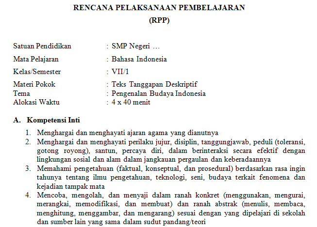 Materi Bahasa Indonesia Smp Kurikulum Teks Deskripsi 