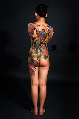 phoenix tattoo, girl standing