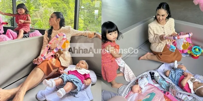 Lima Potret Bahagia Kris Dayanti Bermain Bersama Ameena dan Azura