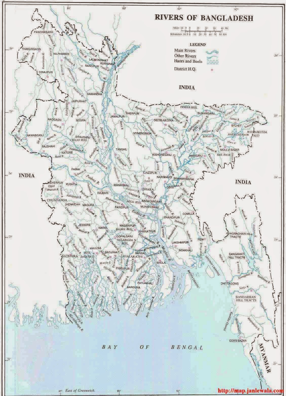 rivers map of bangladesh