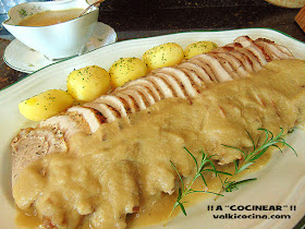 lomo de cerdo al horno con salsa de manzana