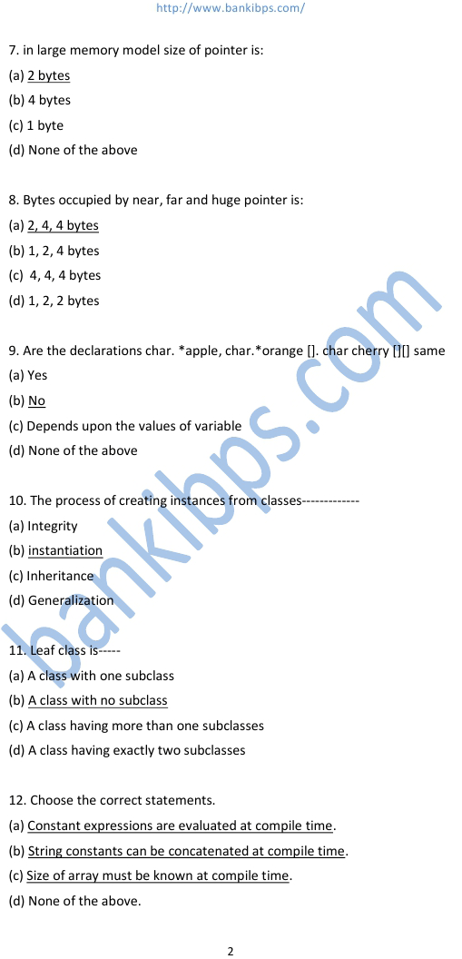 c technical interview questions with answers