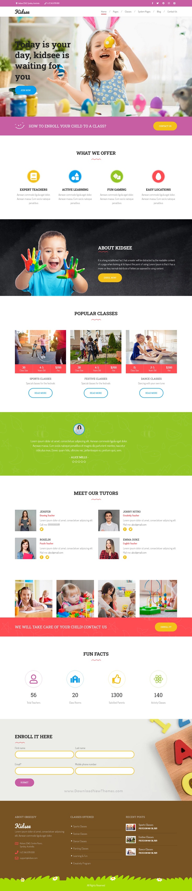 Kindergarten & Fun School HubSpot Theme