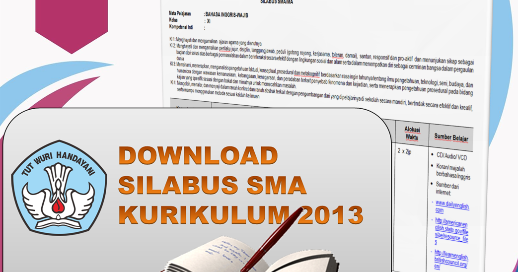 DOWNLOAD SILABUS DAN CONTOH RPP KURIKULUM 2013 JENJANG SMA