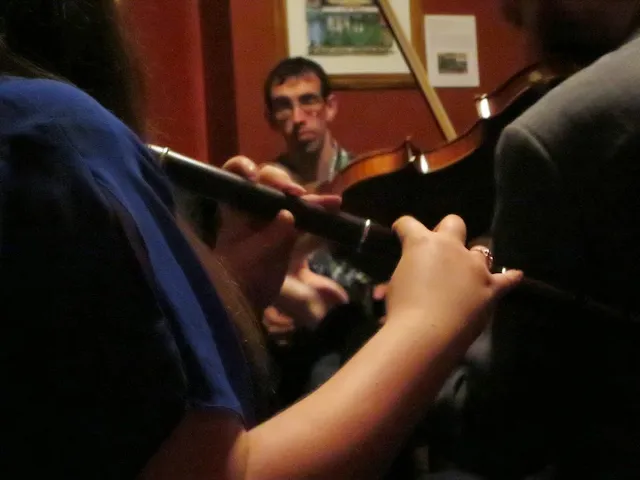 Close-up of musicians at O'Neill's Music Pub in Dublin in April