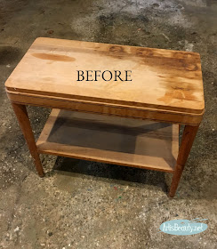 discarded end table given stencilled and painted makeover bohochic before and after diy