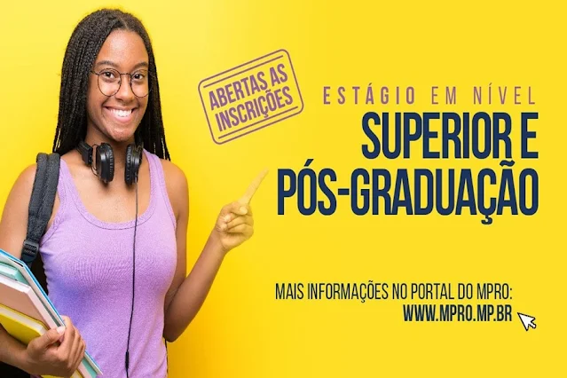 MP abre inscrições de processo seletivo de estágio em nível superior e de pós-graduação