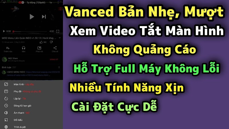 Tải Youtube Vanced Mới Nhất Không BỊ Lỗi Cho Điện Thoại