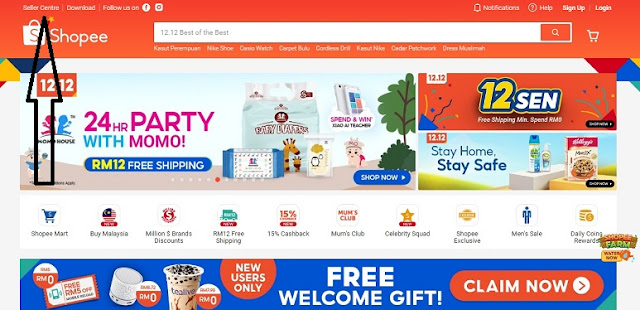 Cara Daftar Akaun Penjual di Shopee