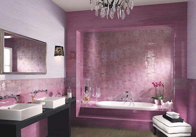 purple color bathroom