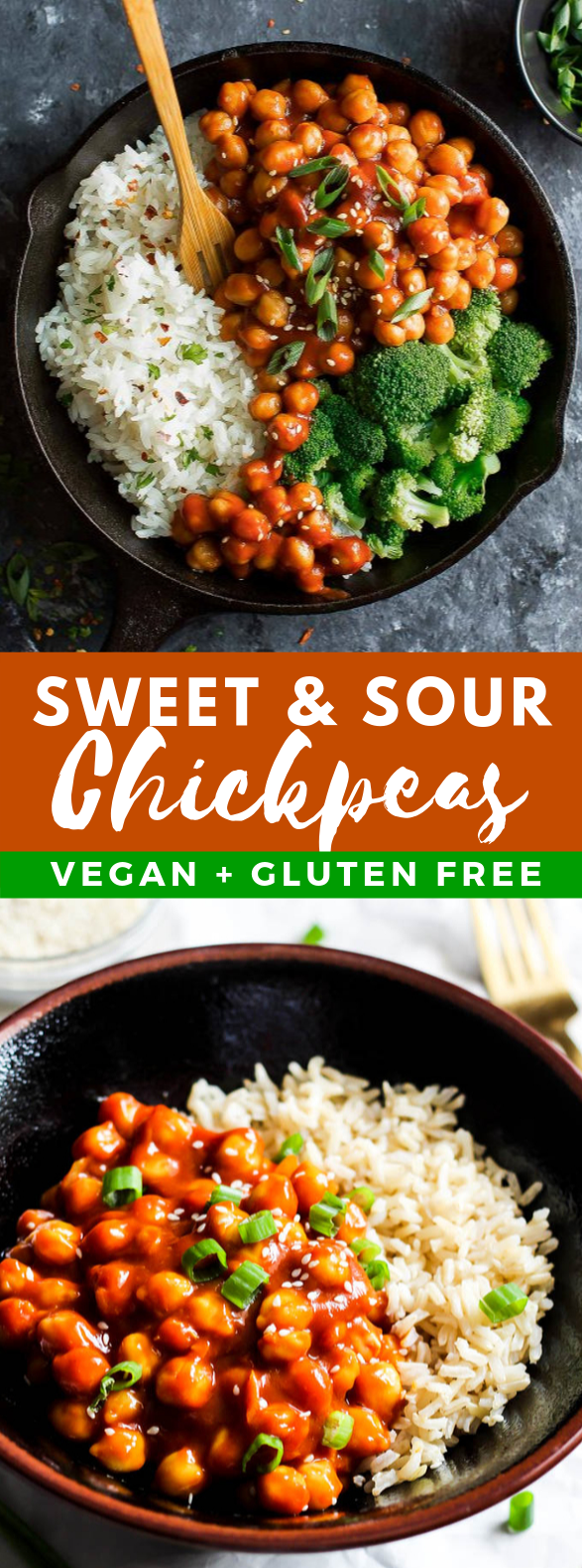 Vegan Sweet and Sour Chickpeas #vegetarian #dinner