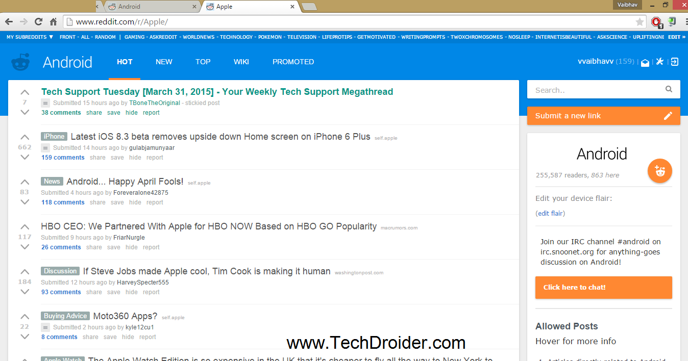 Reddit april fool prank Android apple