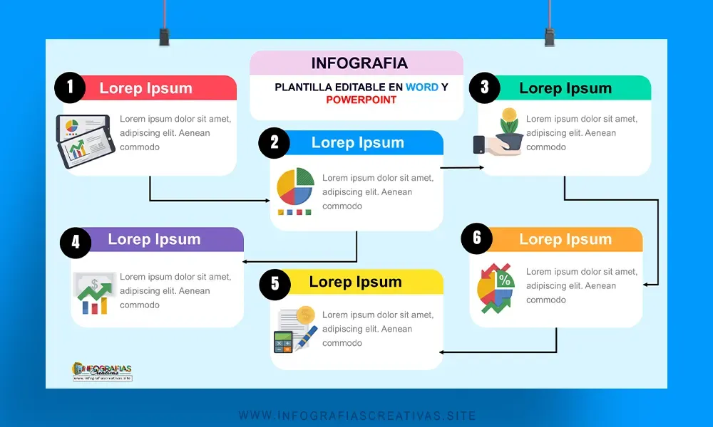 Plantilla Sencilla de 4 Pasos Horizontales