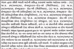GSSSB Instructor Grade (A,B,C) and Tribal Asistant Development Officer Computer Proficiency Test 2nd Round Call Letter 2017
