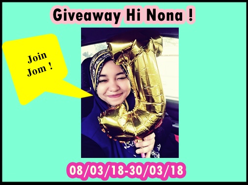 Giveaway Hi Nona ! 