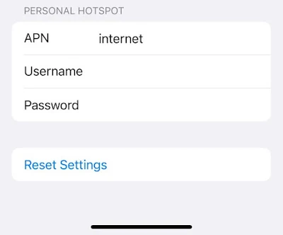 Cellular iOS 16 Settings APN