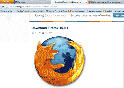 Firefox tanpa menu bar