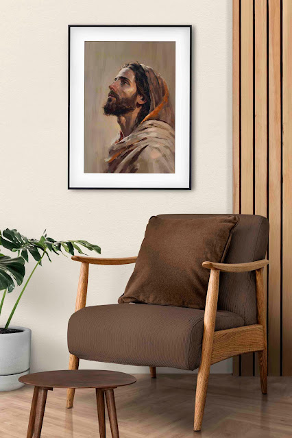 unique jesus painting, one of a kind painting of jesus christ, impasto oil painting by Biju Varnachitra