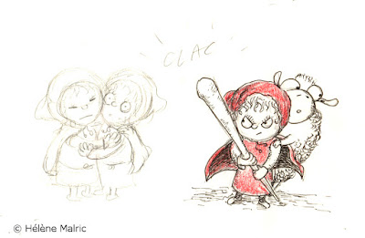 illustration "petit chaperon rouge" fâché  recherche de personnage character design