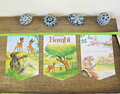 image bambi bunting children decor homewares deer woodland banner garland domum vindemia upcycled handmade