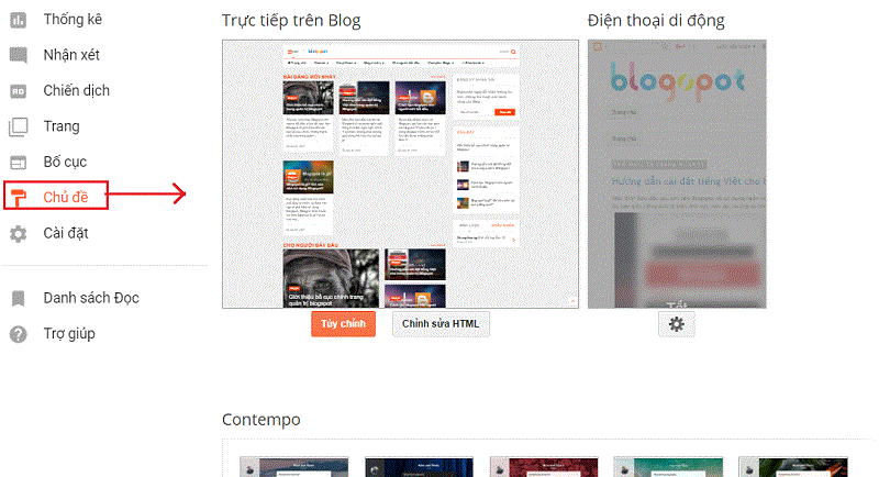 Tùy chỉnh template blogspot