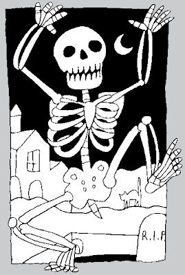 Printable Halloween Coloring Pages on Skeleton