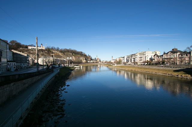 Panorama dal fiume Salzach-Salisburgo