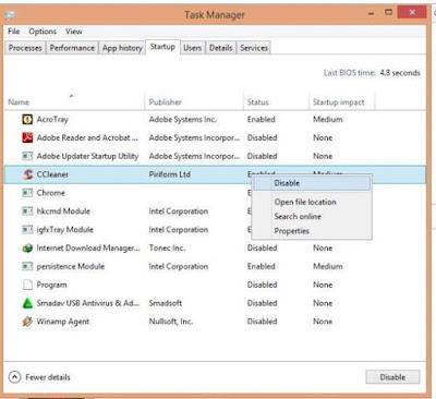 Cara Mempercepat Booting Windows 8 dengan Task Manager