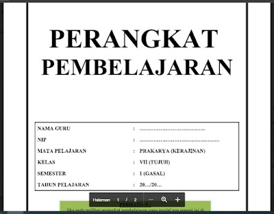 Perangkat Pembelajaran Prakarya (Kerajinan) Kelas 7 Tahun 2021/2022