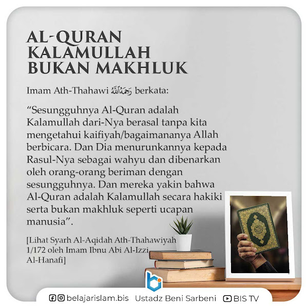 Syarhus Sunnah Al-Muzani – 28 – Point 8 - Tentang Al-Quran