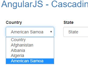 AngularJS Cascading Dropdown List Using Bootstrap 4