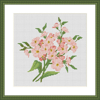 Pink flower bouquet cross stitch - Tango Stitch