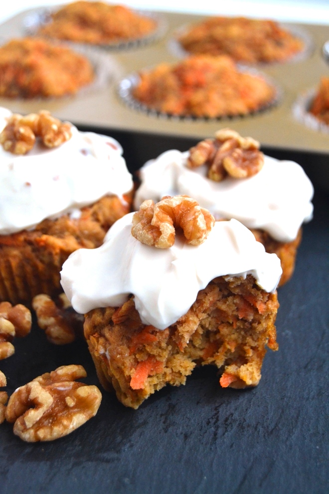 Greek Yogurt Carrot Cake Muffins