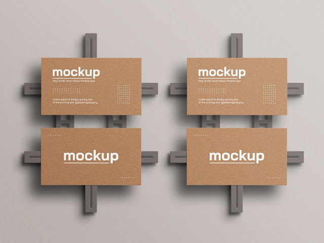 Wood Texture Business Card Mockup - GraphicsMarket.net