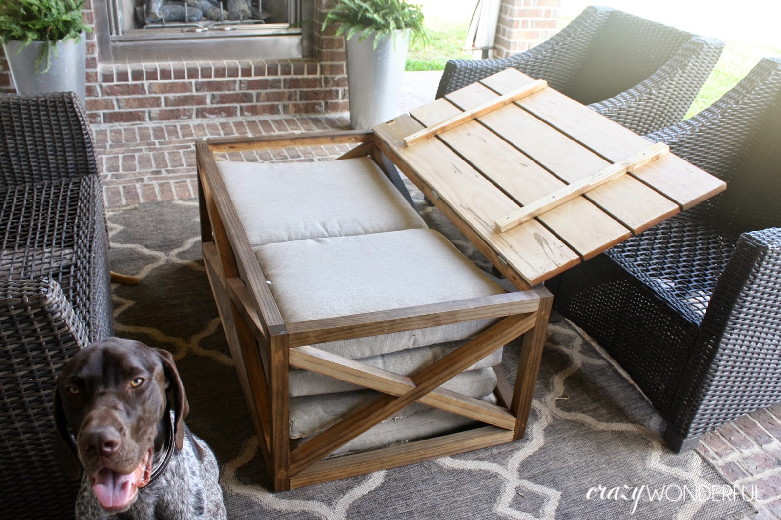DIY outdoor coffee table | with storage - Crazy Wonderful