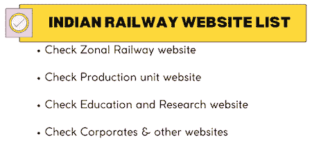 Indian railway website list - 2023