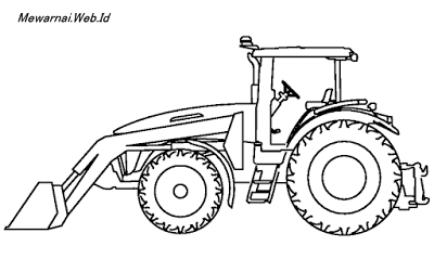 Mewarnai Sketsa Alat Berat Buldozer Dunia Mewarnai