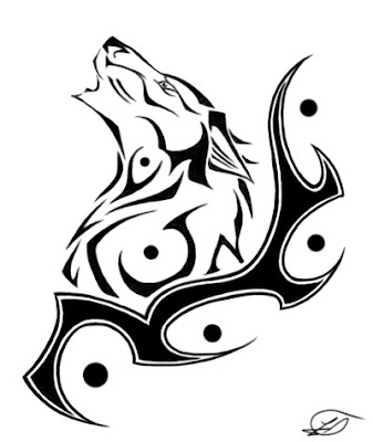 Wolf tribal tattoos designs 3